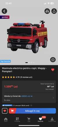 Masinuta electrica pentru copii, Mappy - Masina Pompieri