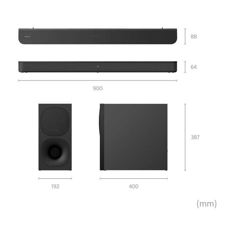 Саундбар Sony HT-S400, 2.1ch, 330 W, Bluetooth,Безжичен субуфер,Dolby