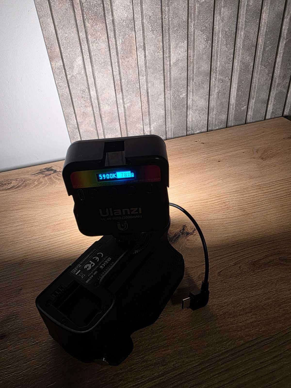 Грип Meike + кабел +  LED лампа Ulanzi, VL49, RGB