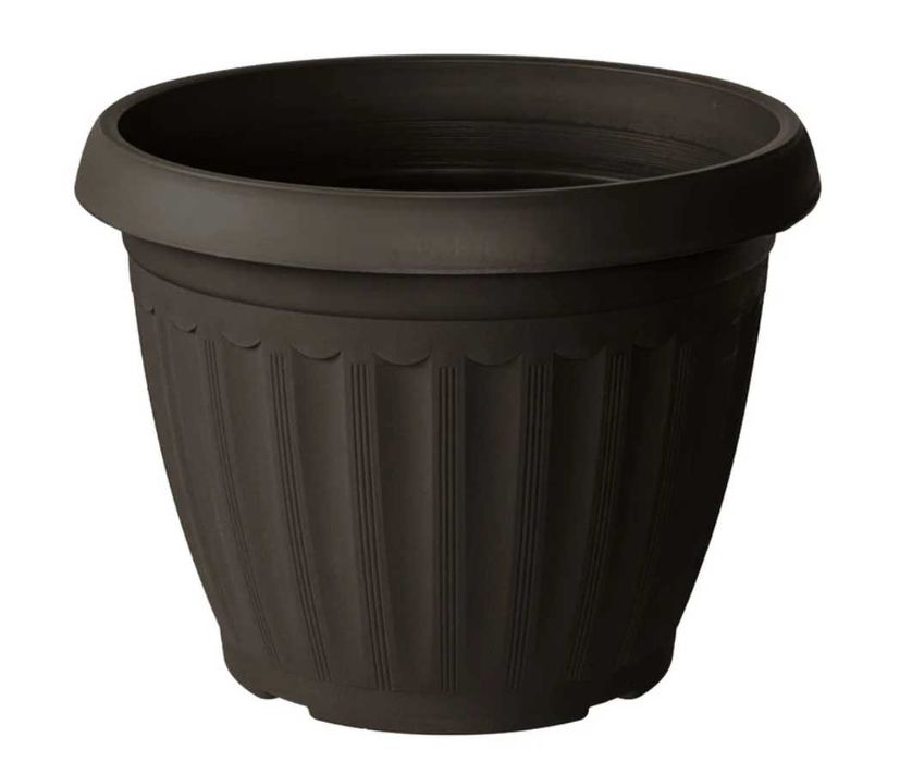 Ghivece din plastic cu farfurii, interior/exterior, 28.5x22 cm x12 buc