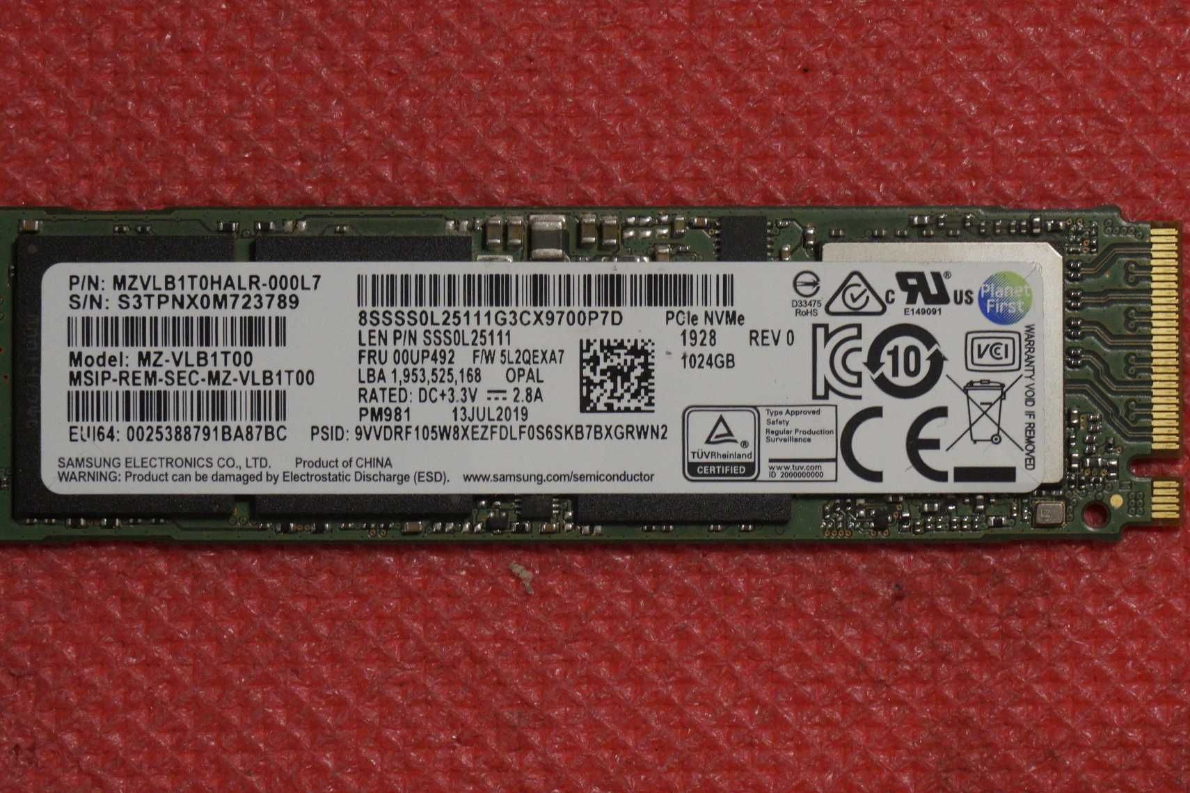 [1TB] NVMe m.2 SSD Samsung 1000GB MZVLB1T0HALR - 3500/2400mbs /Вкл.ДДС