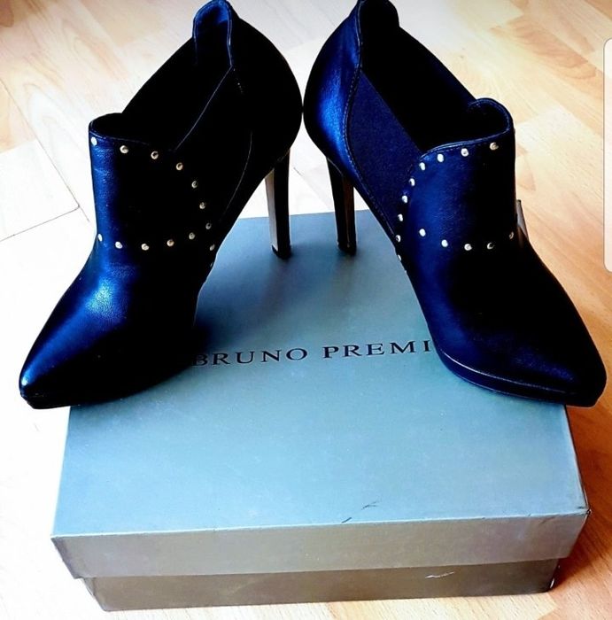 Botine Bruno Premi,piele naturala,accesorii metalice aurii