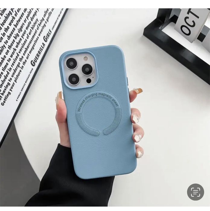 Iphone 14/15/PRO/MAX/PLUS - Husa Leather Magsafe Interior Fin Slim 0.3