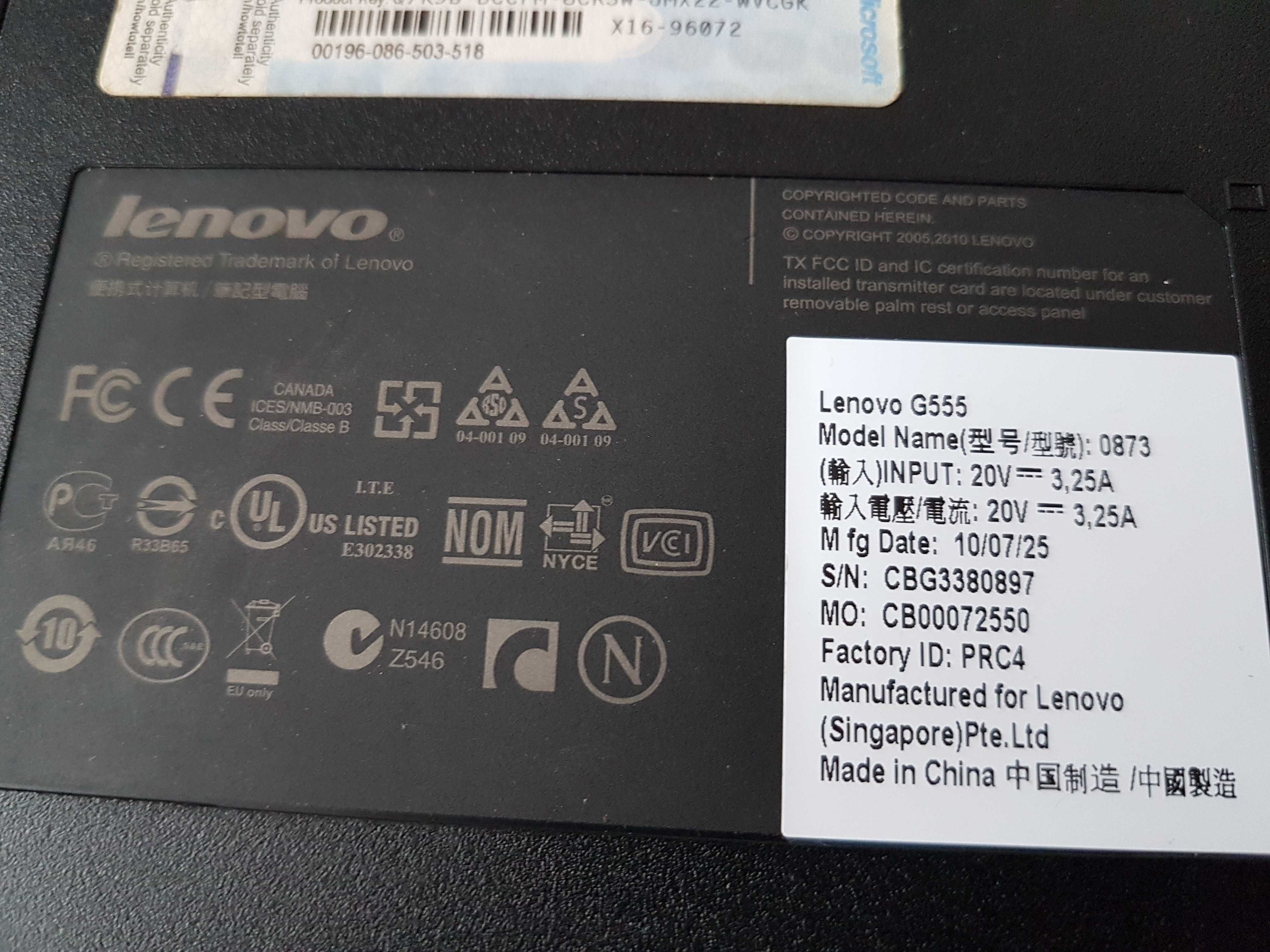 Dezmembrez lenovo g555