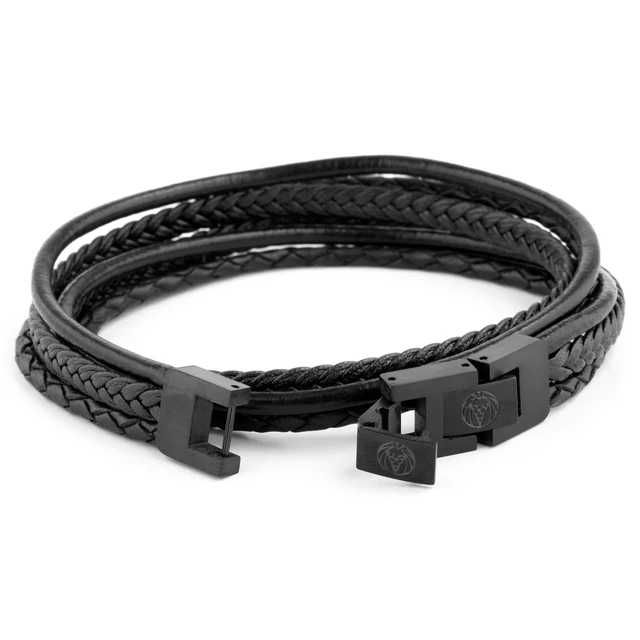 Brățară ROY - TRENDHIM  (Danemarca),din piele naturala  neagră, nouă