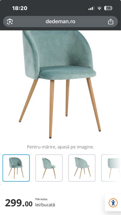 Set de 2 scaune tapitate