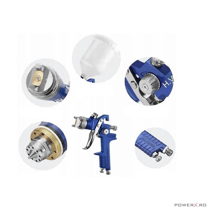 Pistol pentru vopsit H827P 1.4 mm, capacitate rezervor 600 ml, Verke