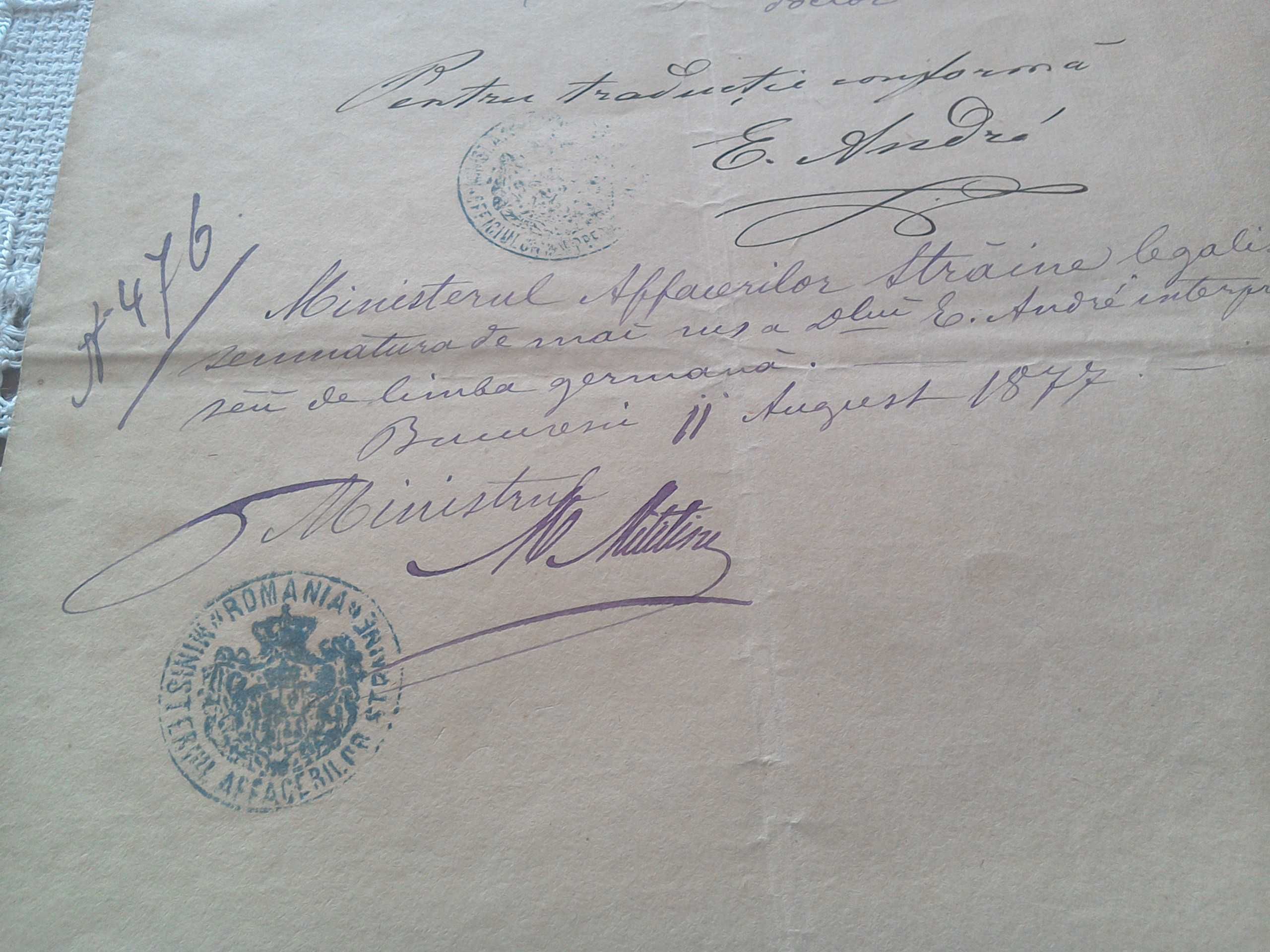 Document Vechi Certificat de vaccinare Sibiu - an 1850 -