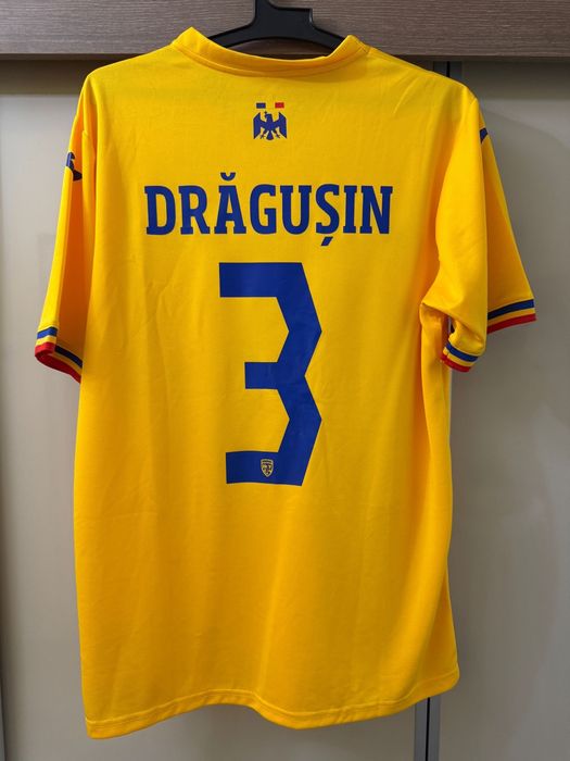 Tricou de fotbal cu Romania - Drăgușin
