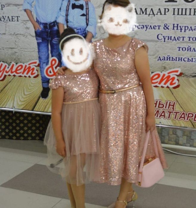 Блестящие платья вечерние для мамы и дочки