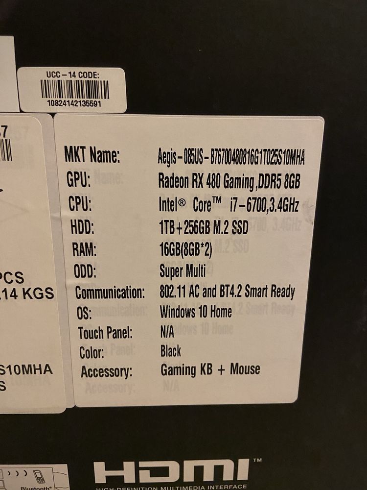 PC Gaming MSI Aegis Intel i7 Windows 11 PRO