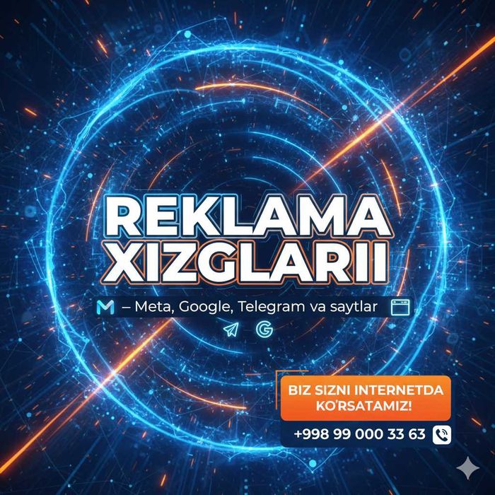 Reklama xizmatlari — Meta, Google, Telegram va saytlar