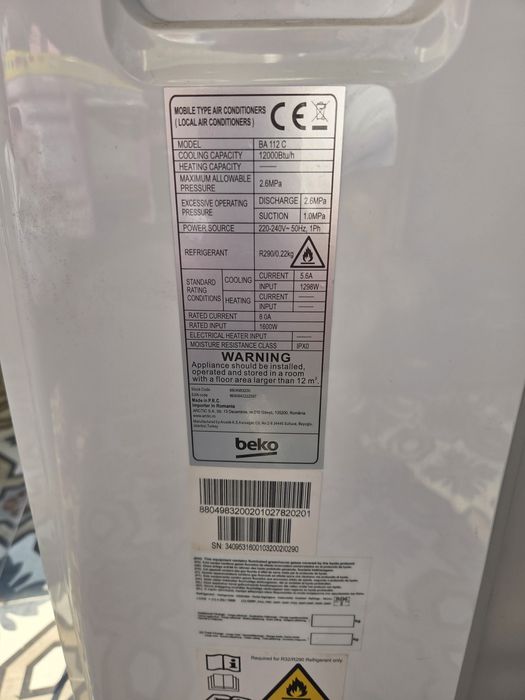 Vând aer condiționat portabil Beko
