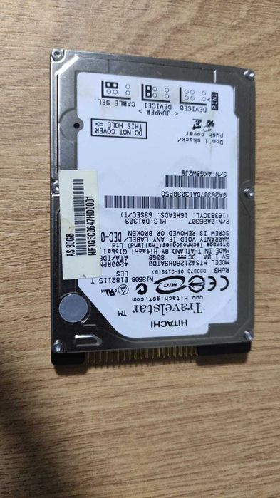 Жесткий диск для ноутбука Hitachi 80Gb IDE (2,5). Состояние неизвестно