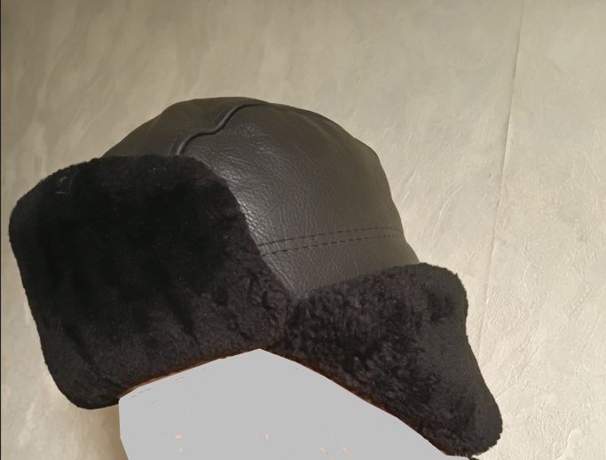 Шапка зимняя (натуральная кожа и мех)
