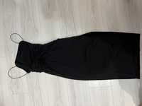 дълга черна рокля с цепка