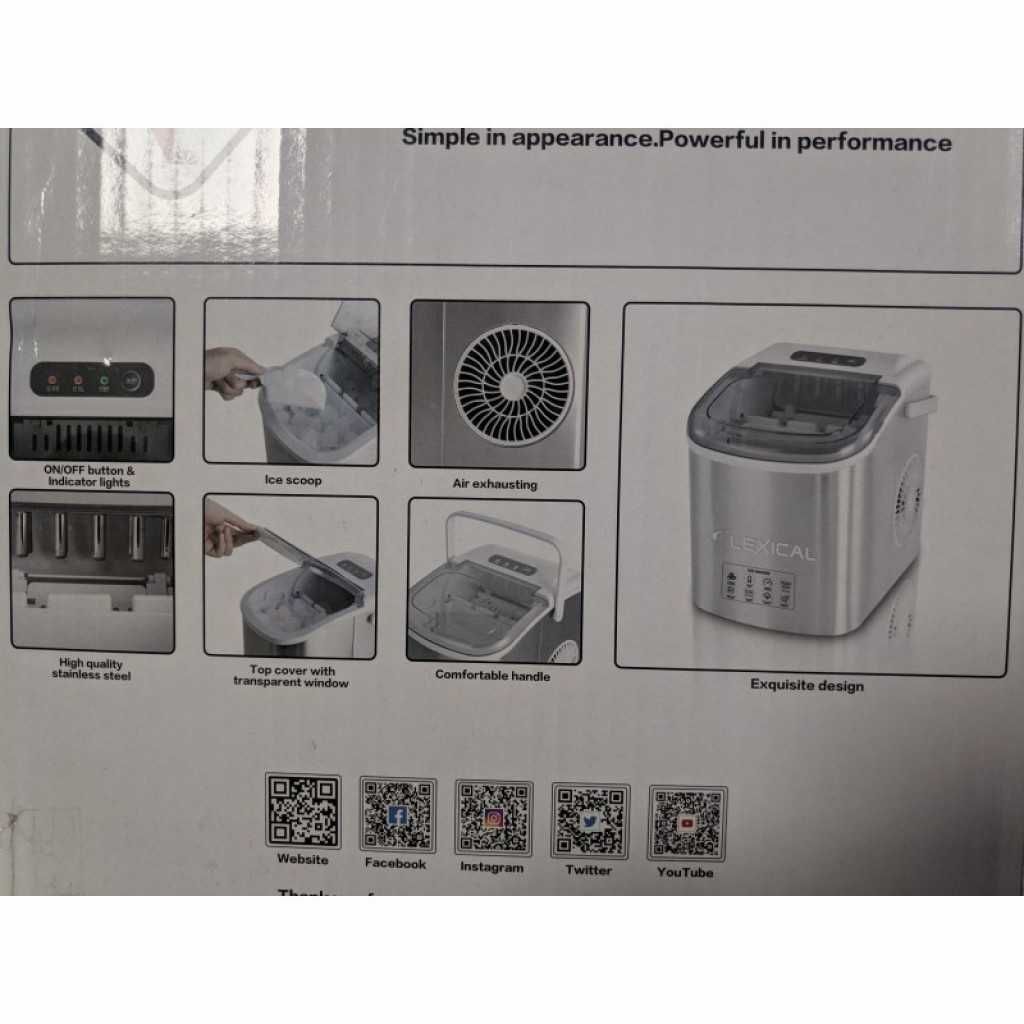 Ледогенератор за ледени кубчета/ниско ниво на шум/1,2L,100W,/Гаранция