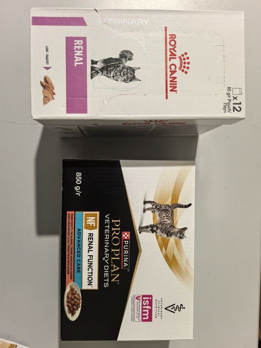 Royal Canin Renal Mousse и Purina Pro Plan Renal Function