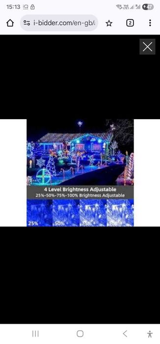 Instalație de Crăciun,  beculete, 100m