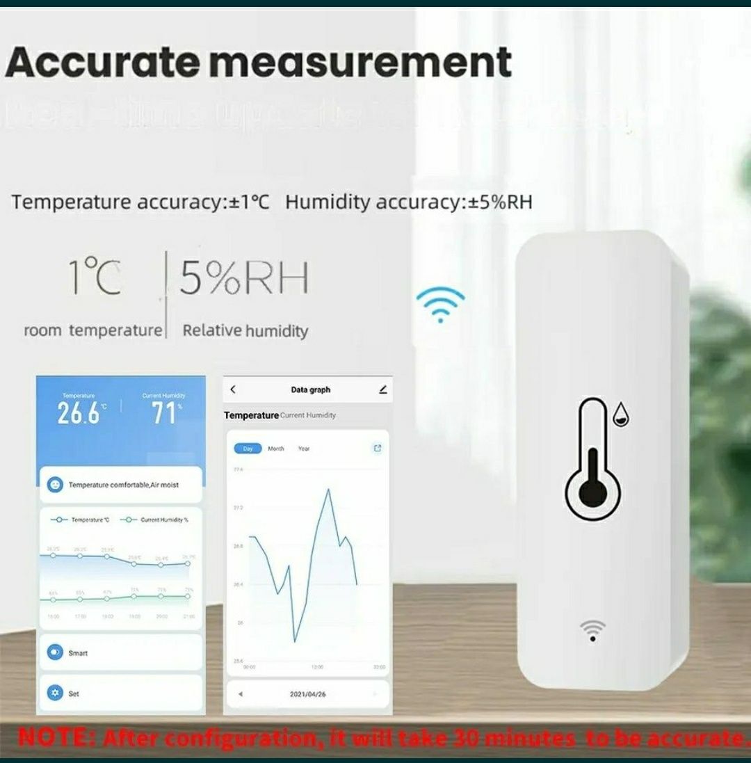 WiFi Смарт безжичен сензор за температура и влажност