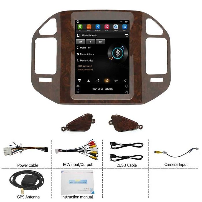 Мултимедия за Mitsubishi Pajero Android Навигация V60 V68 V73 махагон