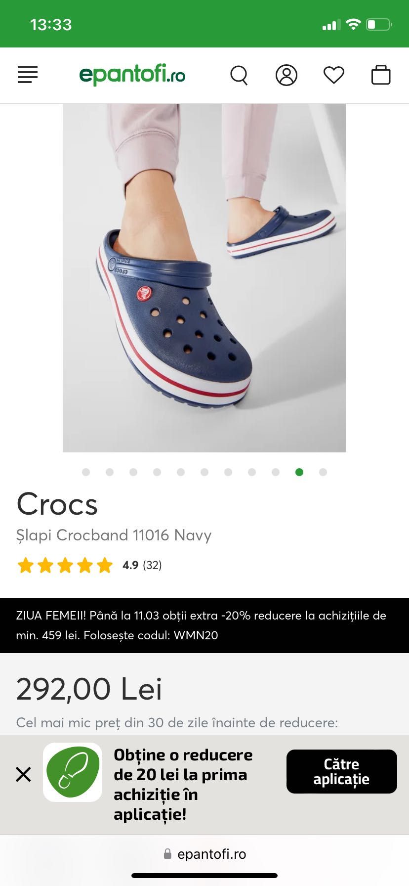 Papuci damă Crocs Crocband 38/39