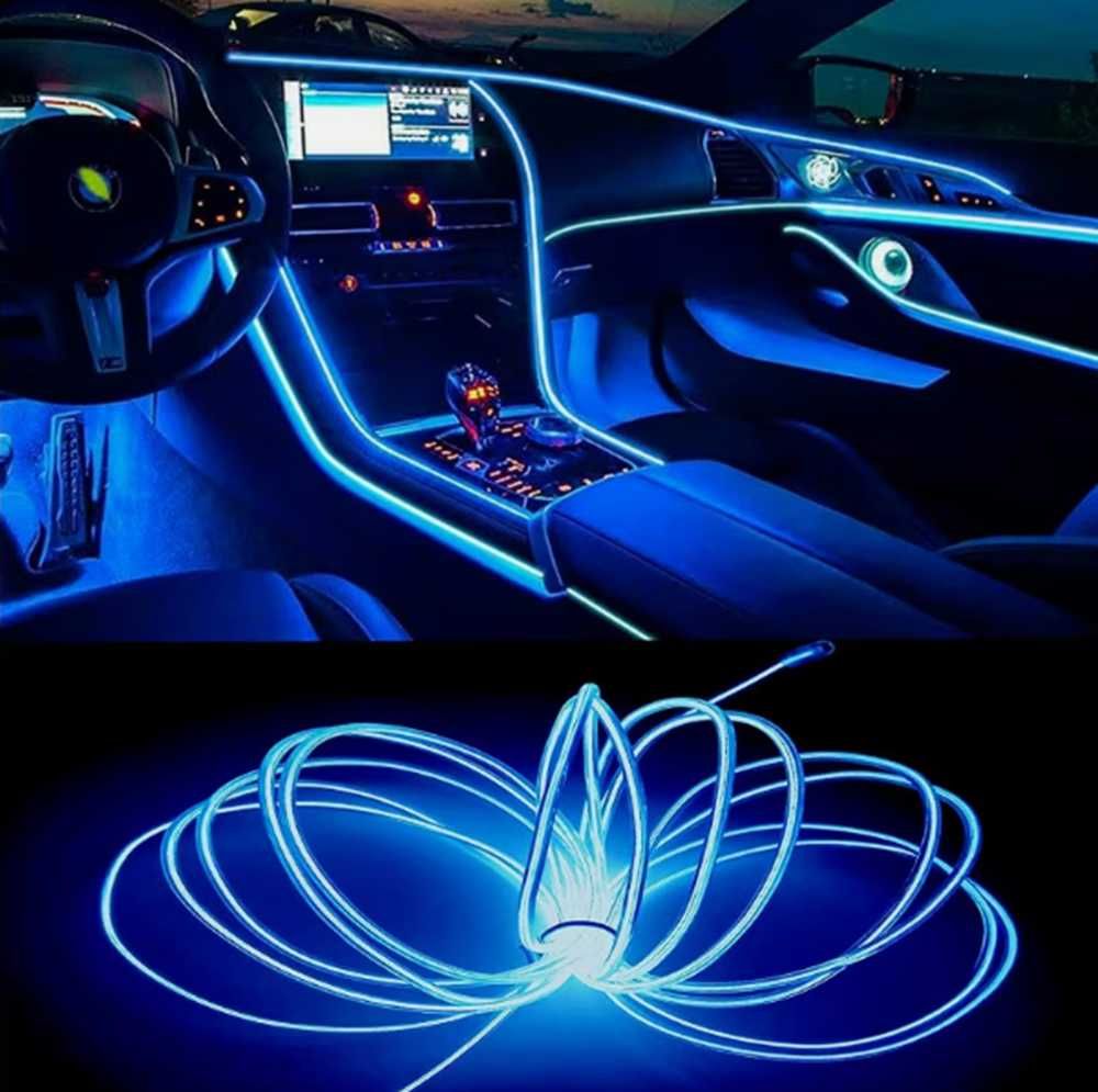 LED интериорна светеща лента за табло Синя светлина 12V - 1 метър.