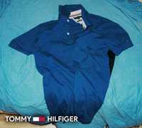 [original]Tricou Polo Tommy Hilfiger Albastru Logo Lateral Mărime M