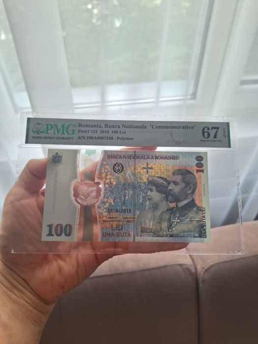 Bancnota centenar 100 lei 2018 gradata PMG