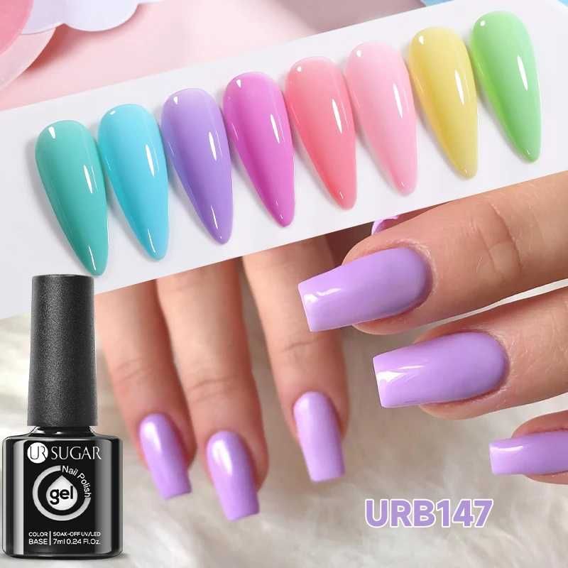 КАУЧУКОВА UV&LED база 2 в 1 Macaron - UR SUGAR 7 мл бонбонени цветове