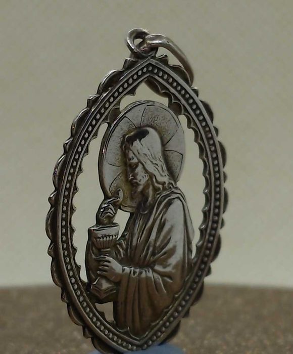 Pandantiv argint Isus cu potir gravare 29 iunie 1955