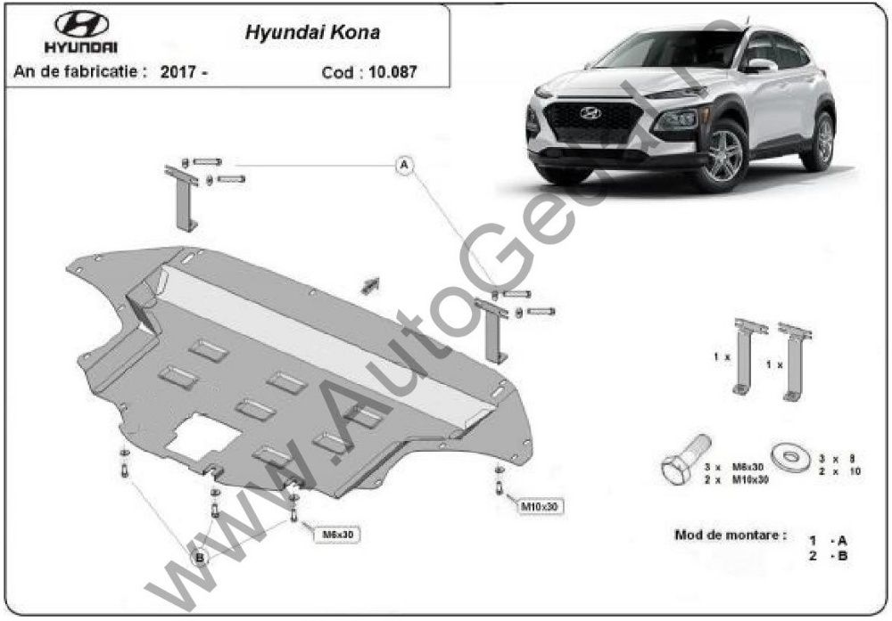 Scut motor metalic Hyundai Kona 2018-prezent