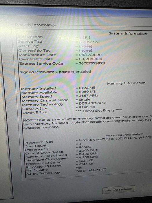 Laptop Dell Latitude 5410 cu procesor i5 8Gb 256Gb Tochscreen