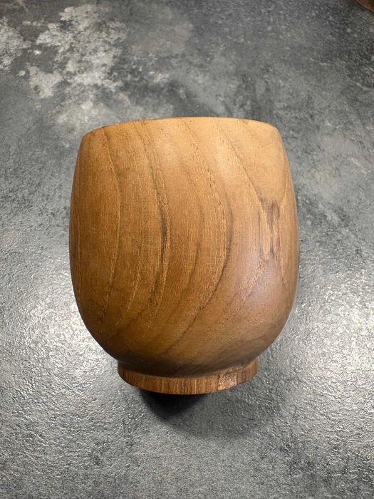 Cana mica, lemn, tec, 7 x 7 x 8 cm