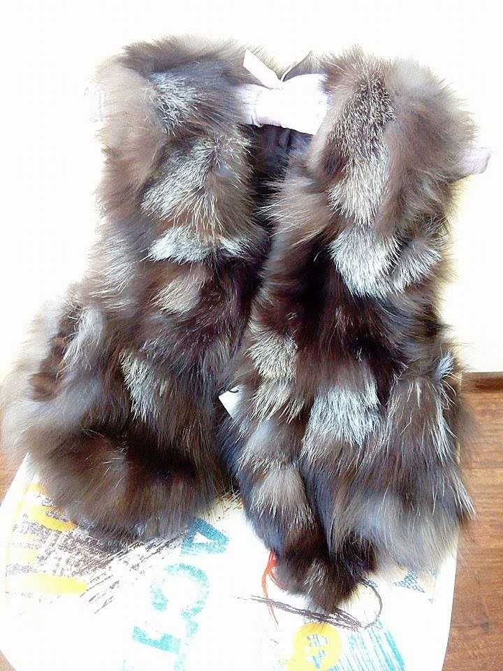 Къс елек сребърна лисица*50см Real fox Fur