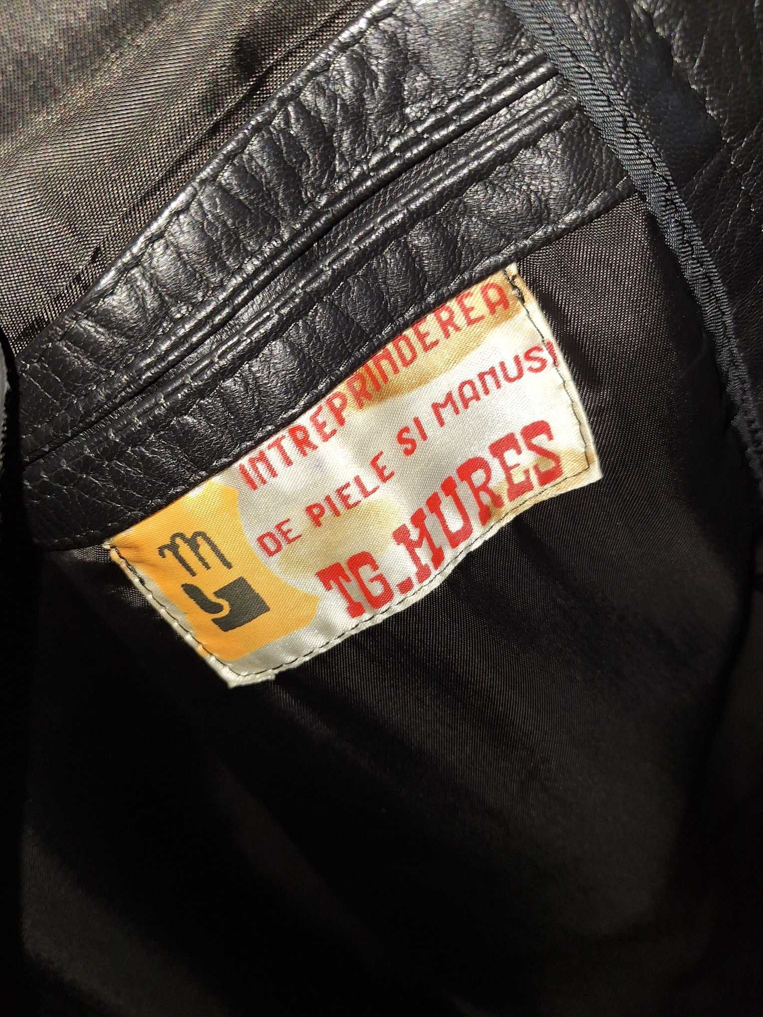 Haina de piele lunga pentru bărbați croi clasic cu cordon in talie