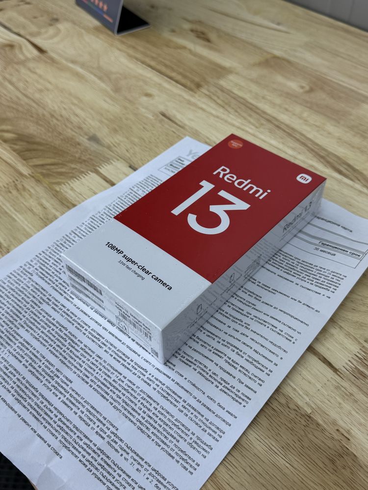 Чисто нов Xiaomi Redmi 13 Black – 128GB/6GB -RAM–108MP 36М. Гаранция.