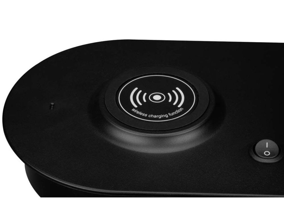 Настолна лампа със станция за безжично зареждане