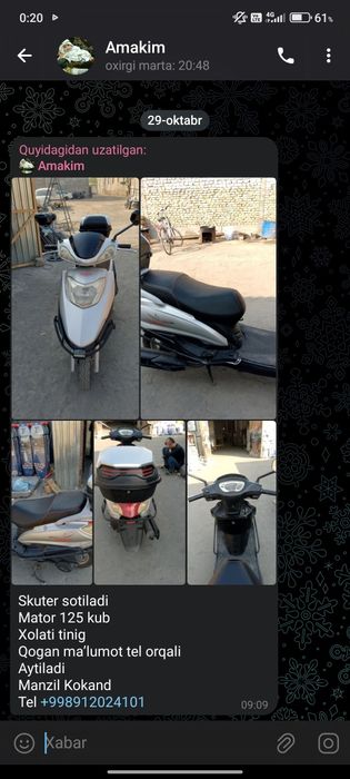 Skuter 125 kub sotiladi