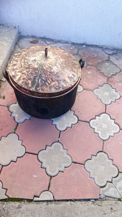 Vand oala 40 litri din cupru cu capac