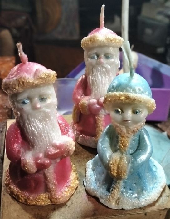 Новогодние свечи ручной работы