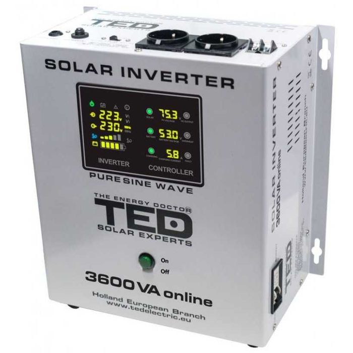 Invertor solar TED de la 48V la 230V 2400W unda sinusoidala pura