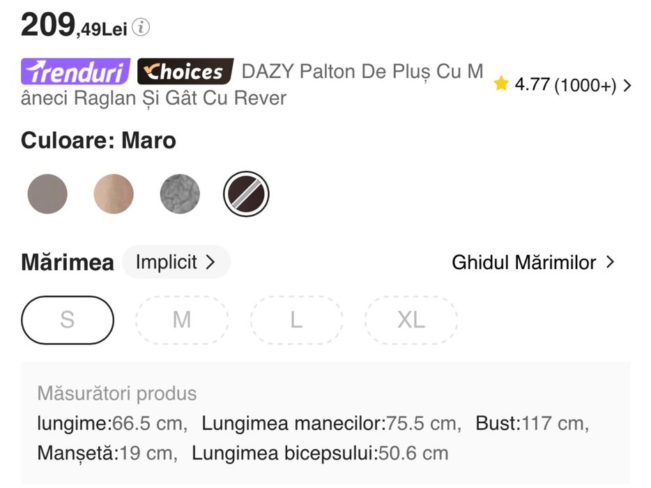 Jacheta maro/Geaca maro oversize S