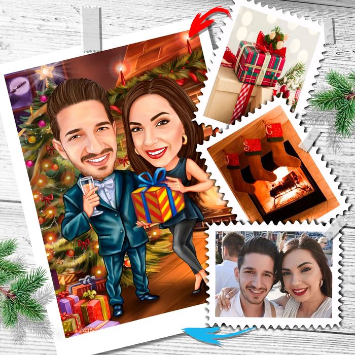 Коледен Подарък Карикатура по Снимка-Перфектният Подарък за Празниците