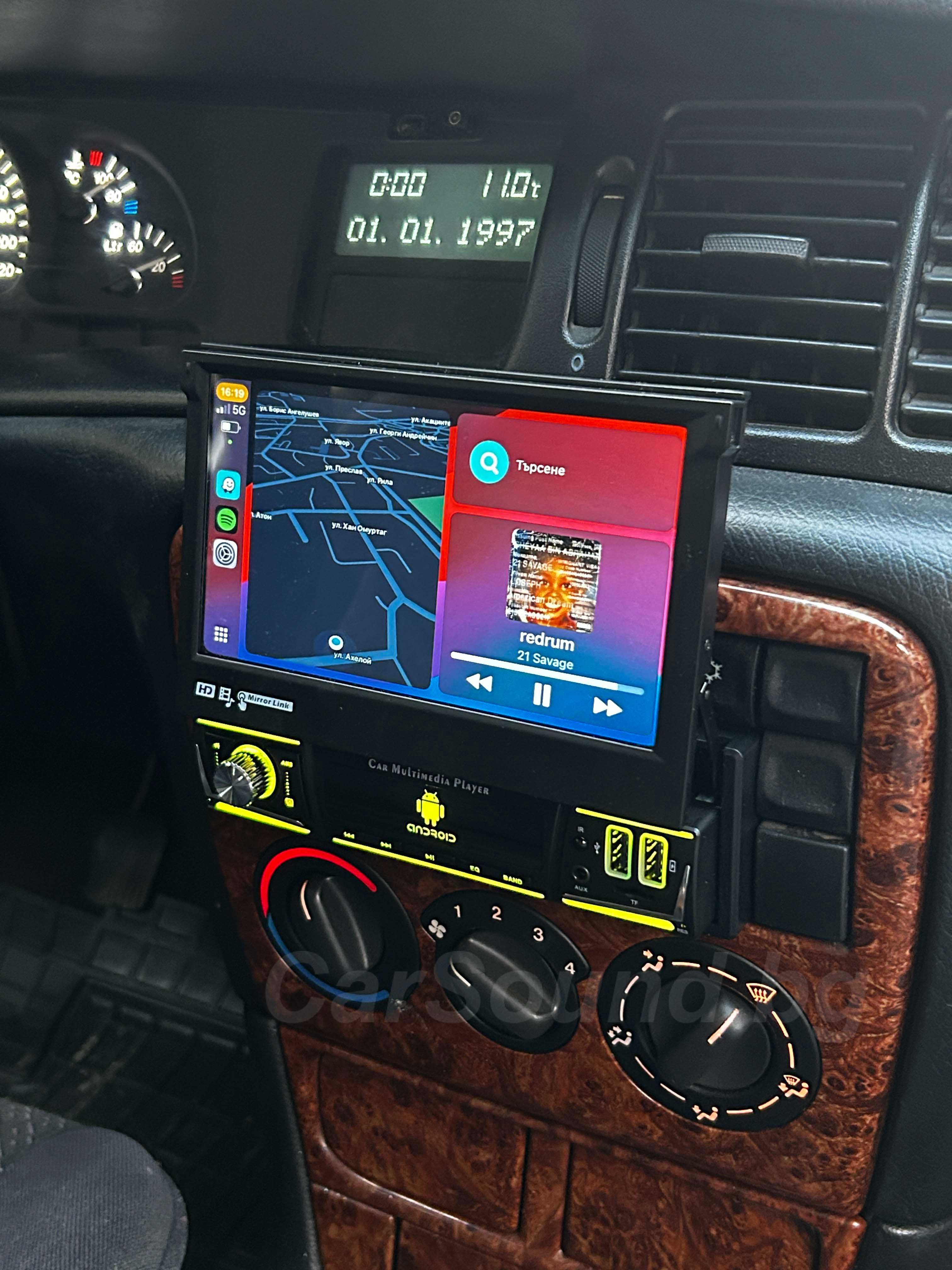 1 DIN – Android 14 Мултимедия Единичен дин Андроид Навигация Прибиращ