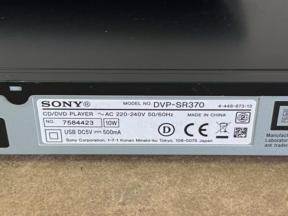 DVD Player Sony DVP-SR370