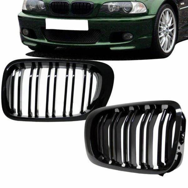 Двойни M3 M Бъбреци Решетки BMW E46 Купе Кабрио БМВ Е46 Гланц М3