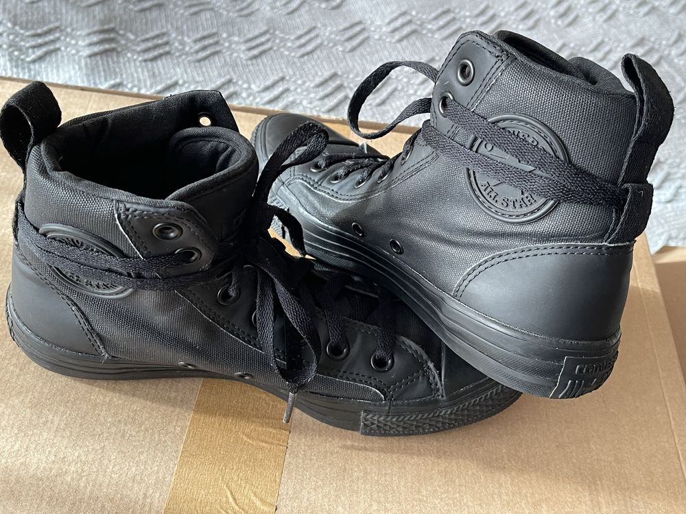 Converse All Star Black on Black Canvas Rubber - 39