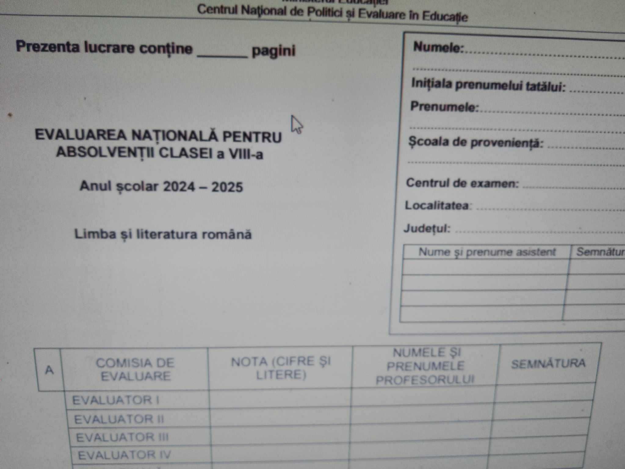 Pregatire intensiva pentru Evaluarea Nationala(lb. romana)