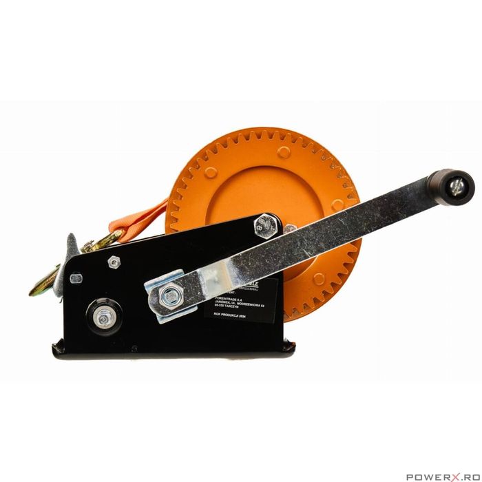 Troliu manual cu chinga 10m, capacitate 1588kg, latime 50mm, Kraft